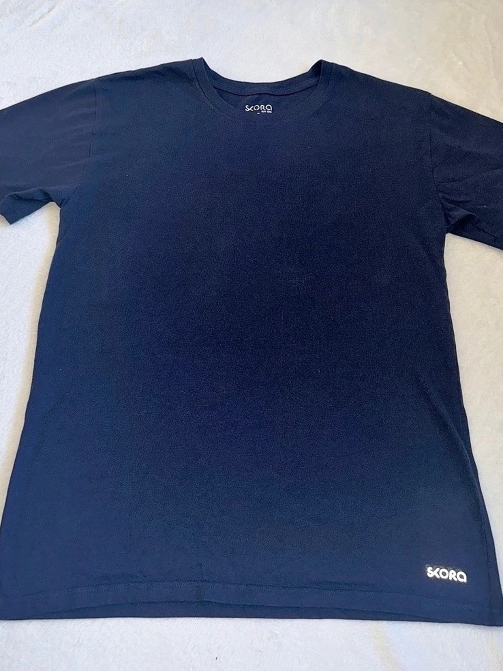Mens Basic Skora Running T-Shirt Tee Top Navy Blue Medium M